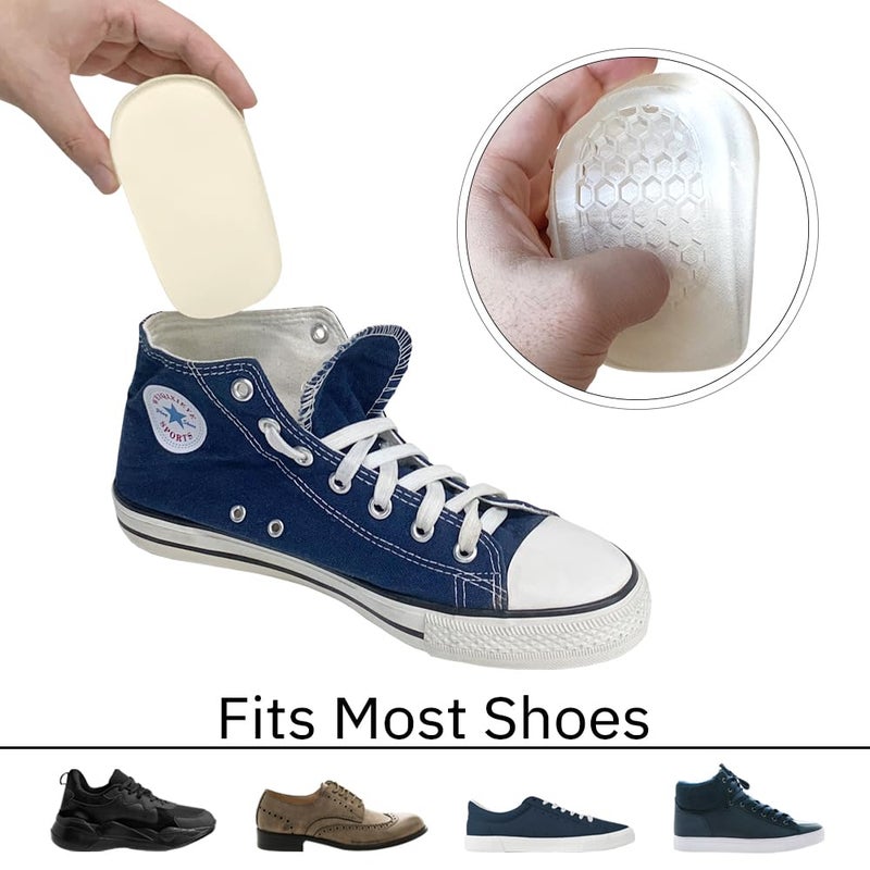 FOOTINSOLE.COM Premium Heel Cushions for Heel Pain Relief & Shoe Comfort â€“ Gel Inserts for Men & Women, High Heel Pads & Grips, Adjust for Loose Shoes (Small (0.6" Height), Beige) - Image 4